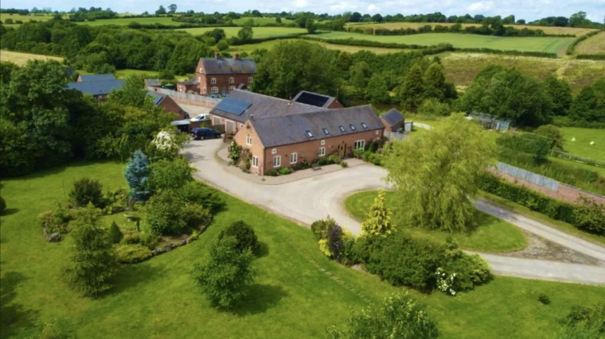 Willow Moon farmhouse set in four acres of Staffordshire countryside